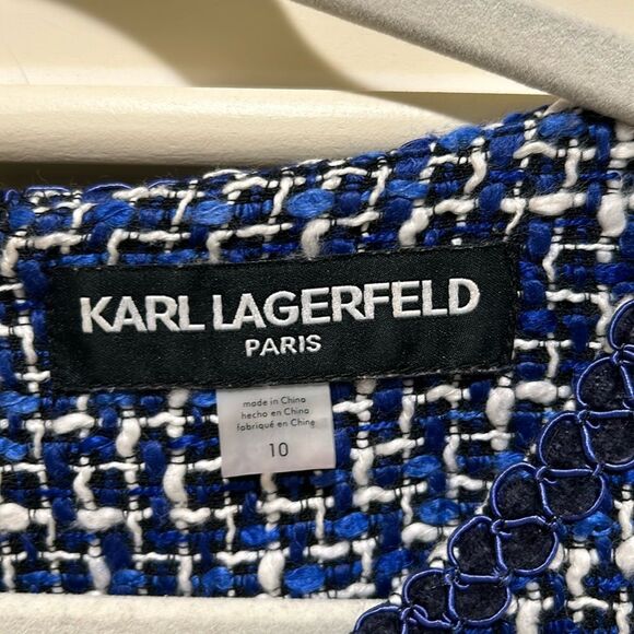 Karl Lagerfeld Navy and White Midi Dress - Picture 5 of 6